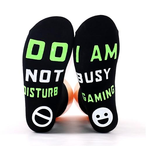 Novelty Socks Funny Socks for Men Women Do Not Disturb I Am Busy Gaming Gamer Socks Gamer Gifts Sock Cotton Mid Calf Socks For Game Lovers Christmas Thanksgiving Birthday Gift - 30-50 - GAME GREEN