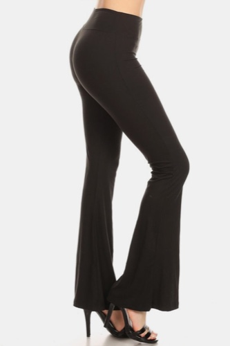 Leggings Depot High Waist Flare Leggings - Black / M