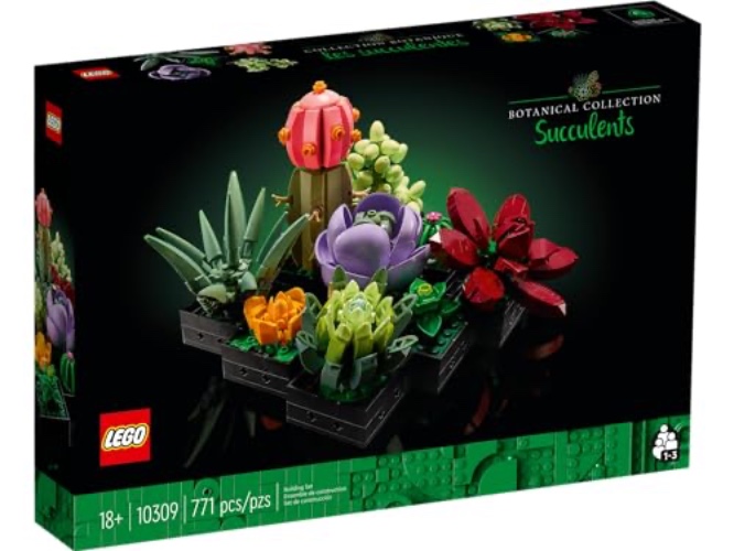 Lego Icons Succulents 10309 Artificial Plants Set for Adults, Home Decor, Birthday, Creative Housewarming Gifts, Botanical Collection, Flower Bouquet Kit