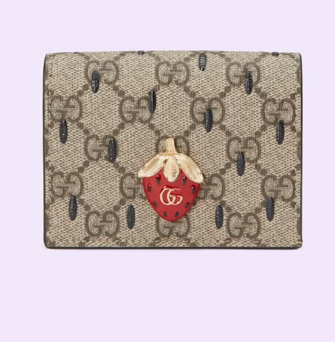 Card case wallet with Double G strawberry