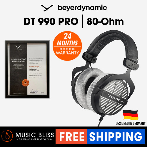 Beyerdynamic DT 990 PRO 80 Ohm Over-Ear Studio Headphones. Open Construction, Wired | DT990PRO80OHM (ONLY)