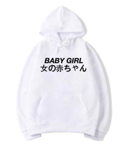 Baby Girl Hoodie | White / M