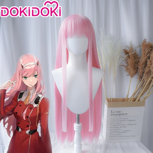 【Ready For Ship】 DokiDoki  Anime DARLING in the FRANXX Zero Two Code 002 Cosplay Wig Long Pink | Wig