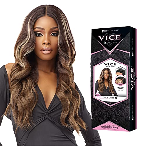 Sensationnel Vice Lace front wig - HD Transparent Lace Pre-plucked Hairline with Babyhair 5 Inch Deep Part - VICE Unit 16 (TD/HOTPINK) - 1