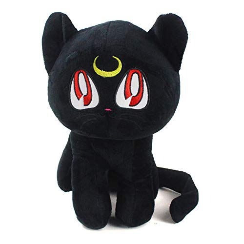 Luna Plush Doll Pet Cat Luna Plush Toy 30cm Stuffed Animal Doll - Medium - Black