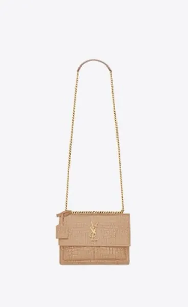 SUNSET Medium in crocodile embossed shiny leather | Saint Laurent __locale_country__ | YSL.com