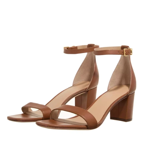 Lauren Ralph Lauren Logan Sandals Heel Sandal Deep Saddle Tan | Riemchensandale