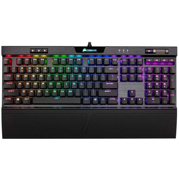 CORSAIR K70 RGB MK.2 RAPIDFIRE Low Profile - Backlit RGB LED - USB Passthrough & Media Controls - Fastest & Linear Low Profile - Cherry MX Speed,Keyboard