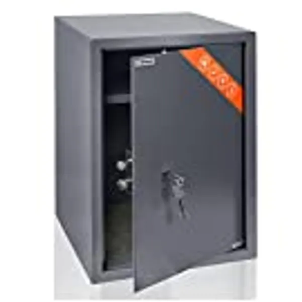 Brihard Zakelijke XL key lock kluis - Grote veiligheids kluis 50x35x36cm - Beveiligde opslag voor kantoor - Zware kluis 60L safe met verstelbare plank