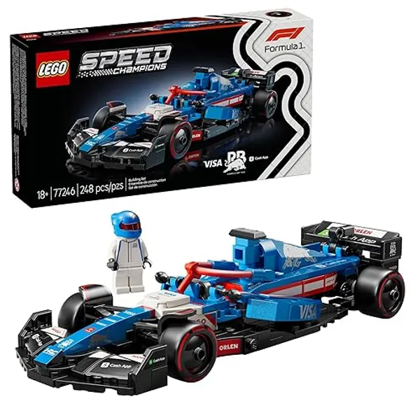 LEGO Speed Champions Visa Cash App RB VCARB 01 F1 Race Car Model Kits - Building Sets for Adults, Ages 18+ W/Realistic Features - F1 DIY Crafts for Display - Gift Ideas for F1 Fans - 77246