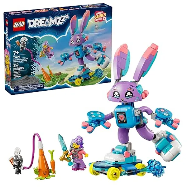 LEGO DREAMZzz Izzie and Bunchurro The Gaming Bunny - Fantasy Bunny Toy for Kids, Boys and Girls, Ages 7+ - Building Set with Hero Minifigure - Gift Idea for Birthdays - 71490