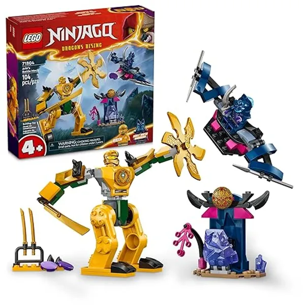 LEGO NINJAGO Arin’s Battle Mech, Ninja Toy Set for Kids with Arin Ninja Minifigure and Katana Sword Accessory, Gift Idea for Boys and Girls Aged 4 Years Old and Up, 71804 - Multicolor