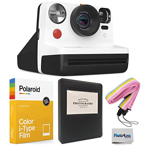 Polaroid Now 2nd Generation I-Type Instant Film Camera Black & White, Polaroid Color Film for I-Type, Black Album, Gift Bundle - Black & White - Polaroid Now 2nd Generation I-Type Instant Camera