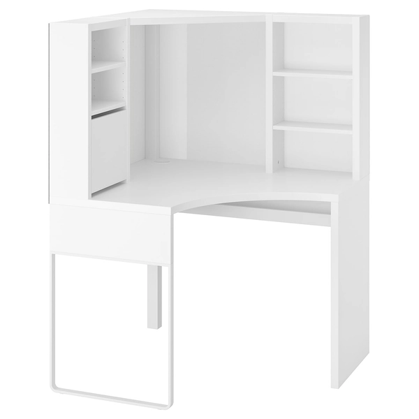 MICKE Corner workstation - white 100x142 cm