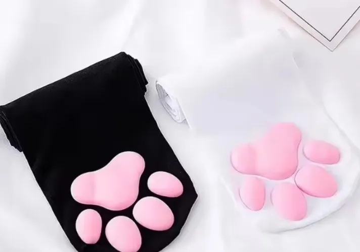 Cat Paw Pad Sock Pink Cute Lolita Thigh High Socks For Adult Children Women Cosplay 3D Kitten Claw Stockings