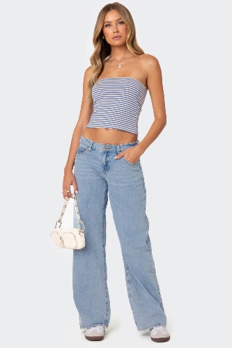 Raelynn Washed Low Rise Jeans | LIGHT BLUE / M