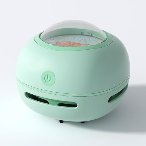 ODISTAR Desktop Vacuum Cleaner, Mini Table Dust Sweeper Energy Saving,High Endurance up to 400 mins,360º Rotatable Design for Keyboard/Home/School/Office(Green) - Green