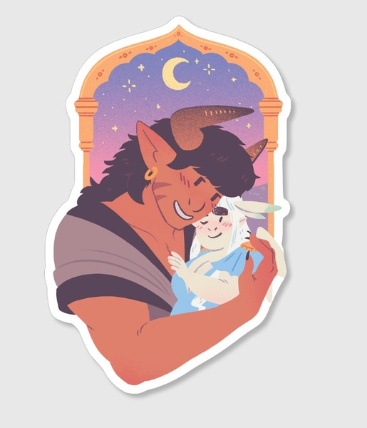 Kor and Kaede Hug - Cute Sticker