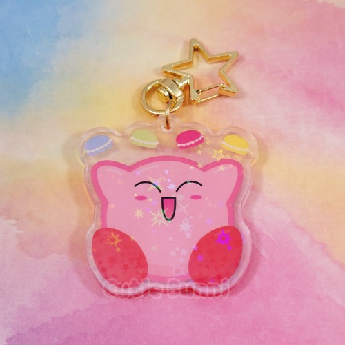 Kirby Macarons Acrylic Charm Keychain