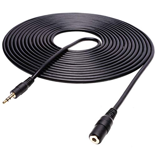 Movo MC20 3.5mm Audio Cable - 3.5mm TRS Female to Male 20ft Extension Cord for Microphones, Headphones, and More - 20-foot