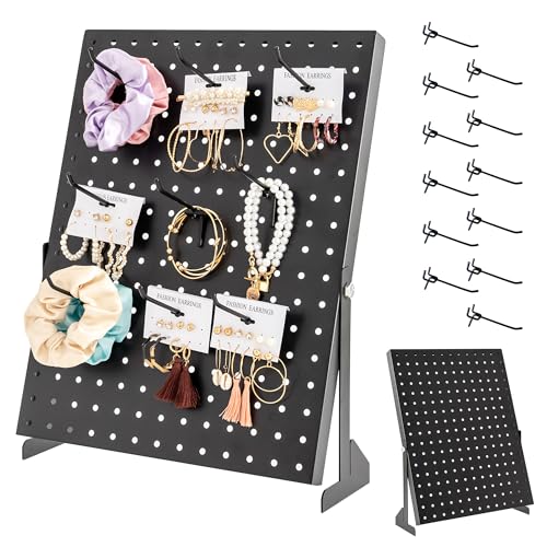 ODOXIA Peg Board | Peg Board Display Stand for Vendors | Peg Board Organizer Accessories | Black Pegboard Shelving for Your Home, Store, Office | Peg Board Tool Hangers | Peg Board with Hooks - With Hooks