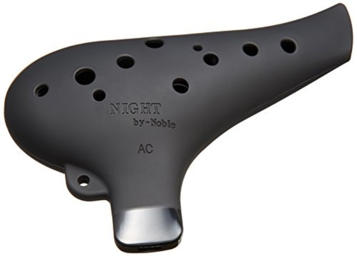Night By Noble Plastic Ocarina Alto C Tone Black Rubber Finish - BLACK