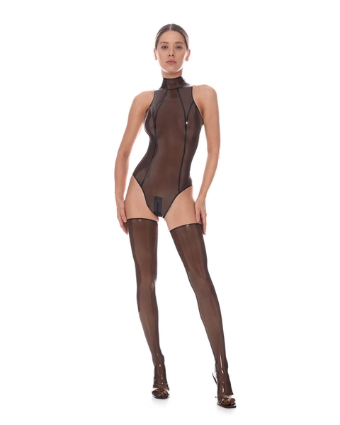 Latex Lingerie, Latex Stockings, Latex Bodysuit with zipper, Latex clothing, Latex top, Party outfit, Black dress