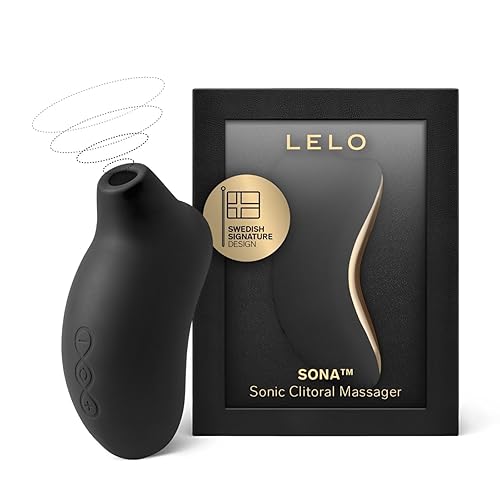 LELO SONA Sonic Massager, Sex Toy for Woman, Waterproof Clit Sucker, Rechargeable Pulsating Vibrator for Women, Suction Vibrator, Female Pleasure Toys, Vibrator Adult Sex Toy, Black - Black - SONA