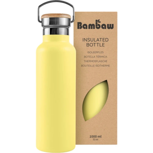 Insulated Stainless Steel Bottle, 1000 ml , Yellow Beam