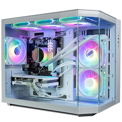 ionz Gaming PC - Desktop Computer, Ryzen 7 5700X, NVIDIA RTX 4060,16GB RAM 1TB SSD, 240mm AIO Liquid Cooling, Windows 11, 500W 80+ PSU, WiFi (APEX, White) - APEX - White
