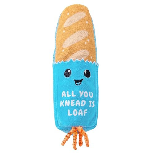 Catstages Loaf Kicker Catnip Toy and Dental Toy for Cats Bread Themed Funny Catnip Stuffed Kicker Toy, Tan - Loaf Kicker
