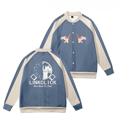 Link Click 3D Printing Men/Women Autumn/Winter Baseball Jacket Coat Long Sleeves Anime Streetwear Clothing - 3d-1 - Small