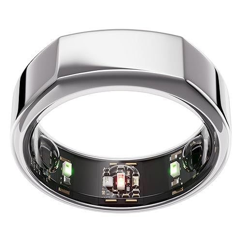 Oura Ring Gen3 Heritage - Silver - Size 6 - Smart Ring - Size First with Oura Ring Gen3 Sizing Kit - Sleep Tracking Wearable - Heart Rate - Fitness Tracker - 5-7 Days Battery Life - Heritage - Silver - 6