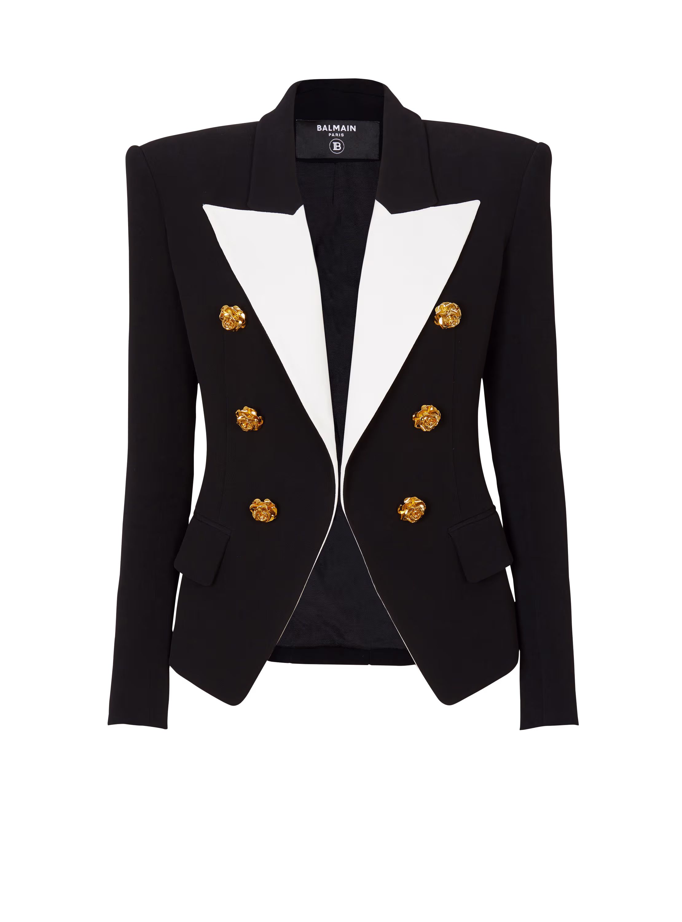 Chaqueta ceñida con botones de rosas