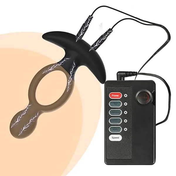 Electric Shock Anal Plug Butt Plug Dildo Anal Vibrator Anal Plug Hollow Vibrating Butt Plug Silicone Anal Plug Adult Sex Toys for Men Gay Couples Anal Plug