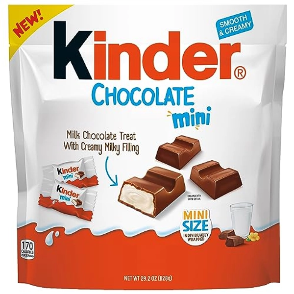 Kinder Chocolate Mini Bulk Pack, Up To 138 Minis, Milk Chocolate Bar With Creamy Milky Filling, Individually Wrapped Holiday Candy, 29.2 Oz. (Pack of 1)