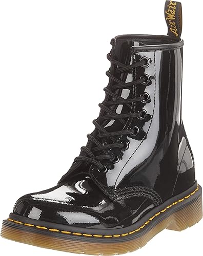 Dr. Martens Women's 1460 W Patent Leather Fashion Boot - 7 - Black