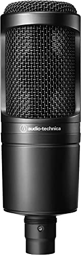 Audio-Technica AT2020 Cardioid Condenser Studio XLR Microphone, Ideal for Project/Home Studio Applications,Black - AT2020 - Microphone - Black