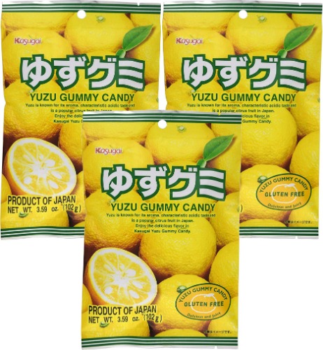 Kasugai Yuzu Gummy Candy 3.59oz (3 Pack) - 3.59 Ounce (Pack of 3)