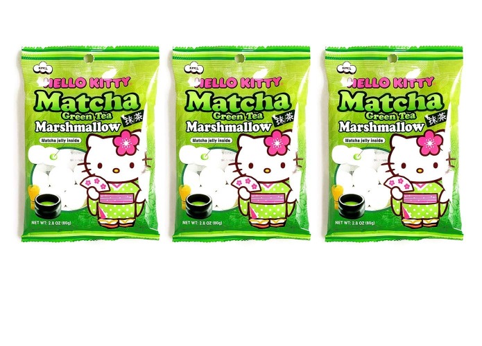 Hello Kitty Matcha Green Tea Marshmallow 80g, 3 Pack - Matcha Green Tea 2.82 Ounce (Pack of 3)