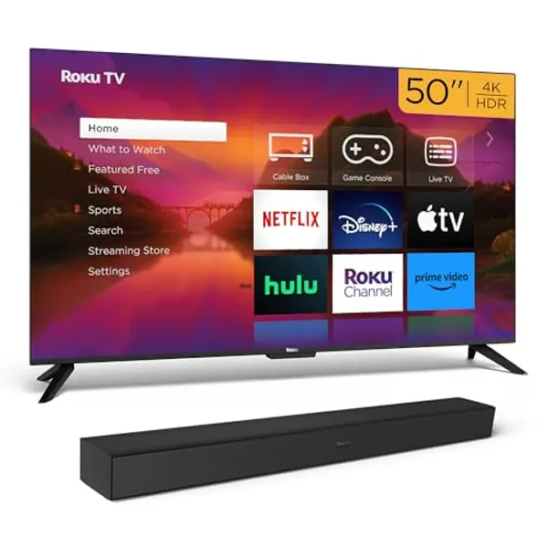 Roku 50" Select Series Smart TV & 2023 Wireless Soundbar Bundle - RokuTV Audio