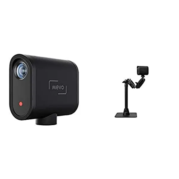 Logitech Mevo Start, Wireless Live Streaming Camera, 1080p HD Video Quality + Logitech Mevo Table Stand, Versatile and Stable Stand for Mevo Cameras at a Table or Desk - Black