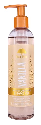 Tree Hut Vanilla Moisturizing & Hydrating Bare Shave Oil | Made with Soothing Jojoba Oil | Gel-to-Oil Formula Helps Prevent Razor Bumps, Ingrown Hairs, & Skin Irritation | 7.7 fl oz. - Vanilla - 7.7 Fl Oz (Pack of 1)