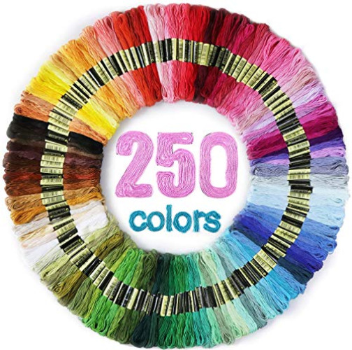 Embroidery Floss 250 Skeins Per Pack for Cross Stitch Threads, Friendship Bracelets Floss, Aroic Craft Floss - 250pcs