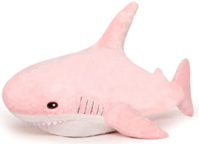 MorisMos Shark Pillow Stuffed Shark Plush Large, Baby Shark Plush Toy Shark Toys, Big Shark Stuffed Animal, Pink, 40in - XX-Large - Pink