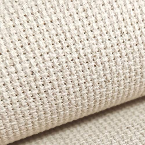 19" x 28" 18CT Counted Cotton Aida Cloth Cross Stitch Fabric (Natural Oatmeal) - Natural Oatmeal