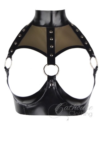 Venus open bra | 32a / Black & Translucent smoky Black