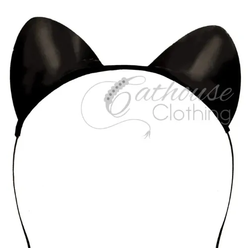 BLACK LATEX CAT EARS