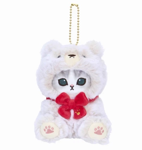 mofusand Exhibition Cat Plush doll Keychain Teddy Bear Nyan White Japan NEW
