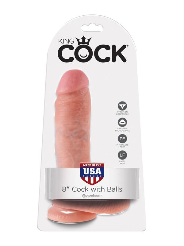 KING COCK 8 in. with Balls REALISTIC DILDO | Flesh